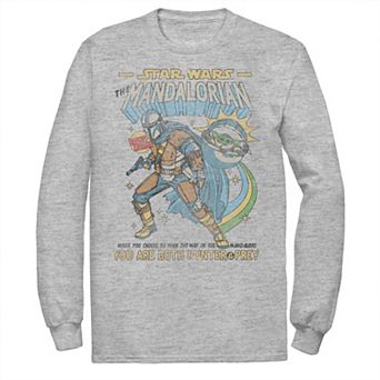 Big & Tall Star Wars Mandalorian Comic Poster Long Sleeve Tee