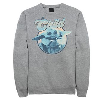 Big & Tall Star Wars: The Mandalorian The Child Retro Portrait Blue Hue Sweatshirt
