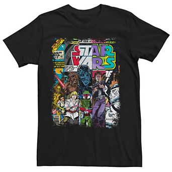 Big & Tall Star Wars Characters Comic Book Covers Tee