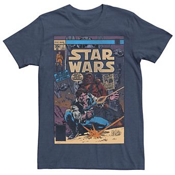 Big & Tall Star Wars Han Solo Retro Vintage Comic Cover Tee