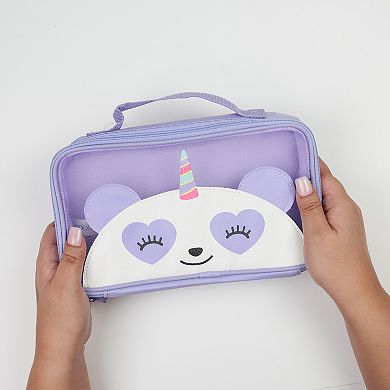 Yoobi Single Zip Purple Pandacorn Pencil Case