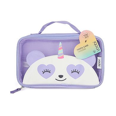 Yoobi Single Zip Purple Pandacorn Pencil Case