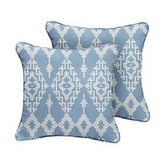 Sorra Home Indoor Outdoor 24 in x 24 in Corded Pillows 2 pc Set
