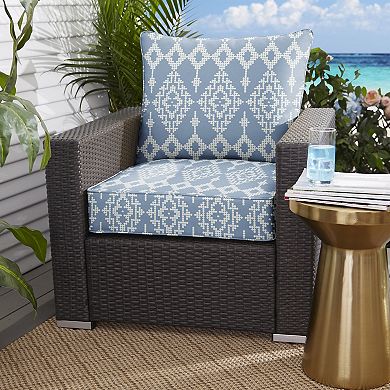 Sorra Home Corded Indoor Outdoor 27 in. x 23 in. Pillow & Deep Seated Cushion 2-piece Set