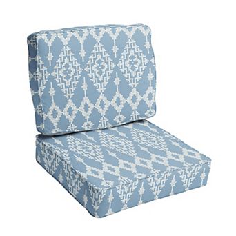 Sorra Home Indoor Outdoor Corded 25 in x 23 in Deep Seating Cushions 2 pc Set