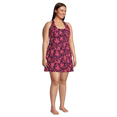 Plus Size Lands' End Halter One-Piece Swimdress