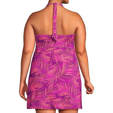 Plus Size Lands' End Halter One-Piece Swimdress