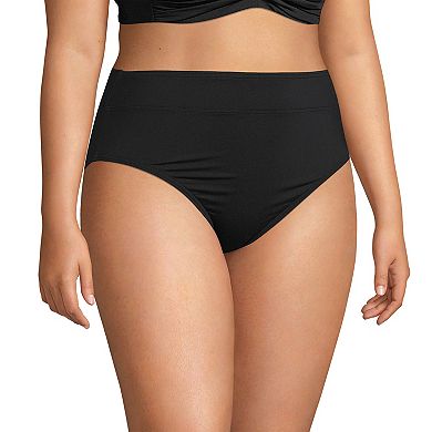 Plus Size Lands' End Chlorine Resistant High Leg High Waisted Bikini Swim Bottoms