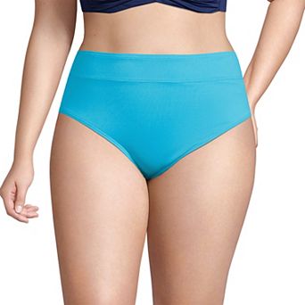 Plus Size Lands' End Chlorine Resistant High Waisted Bikini Swim Bottoms