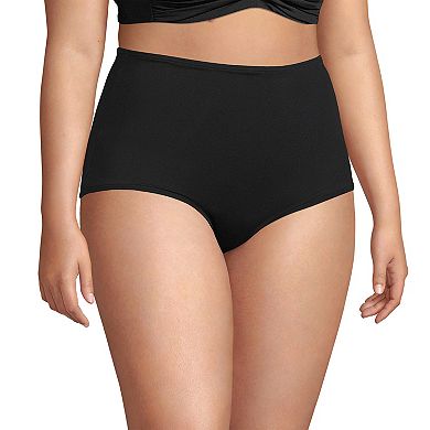 Plus Size Lands' End Chlorine Resistant Tummy Control Tugless High Waisted Bikini Swim Bottoms