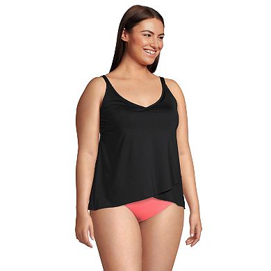 Plus Size Lands' End DD-Cup Tulip Hem Tankini Swim Top