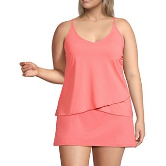 Plus Size Lands' End DD-Cup Tulip Hem Tankini Swim Top