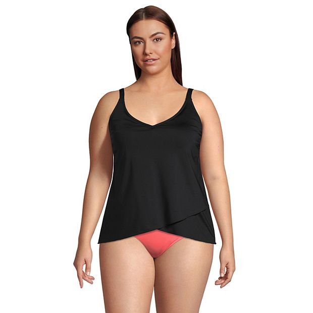 Plus Size Lands' End DDD-Cup Tulip Hem Tankini Swim Top