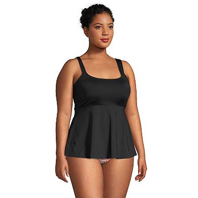 Plus Size Lands' End DDD-Cup Flutter Tankini Swim Top