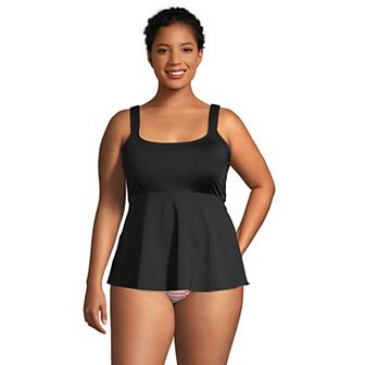 Plus Size Lands' End G-Cup Flutter Tankini Swim Top