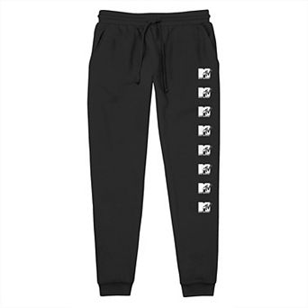 Men's MTV Repeat Vertical Logo Banded Bottom Pajama Pants