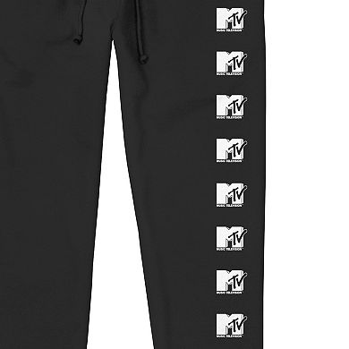 Men's MTV Repeat Vertical Logo Banded Bottom Pajama Pants