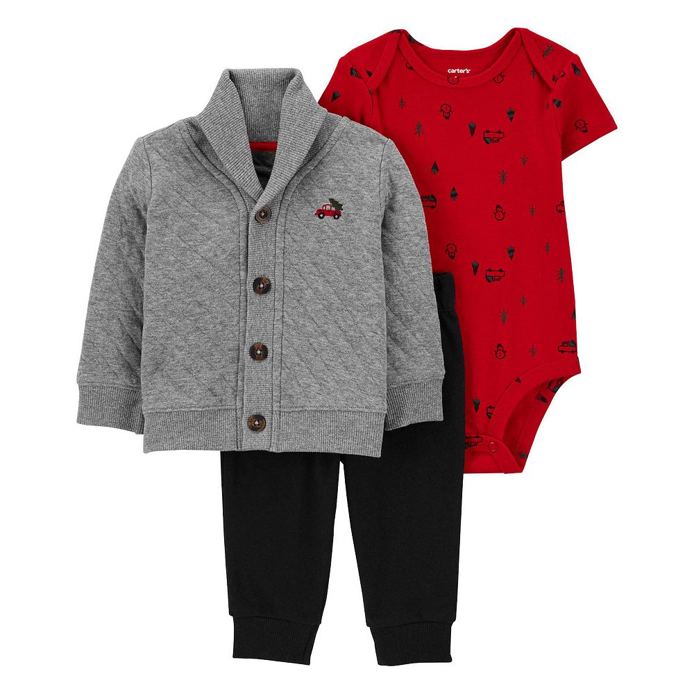 ls bodysuit/cardigan/pant set