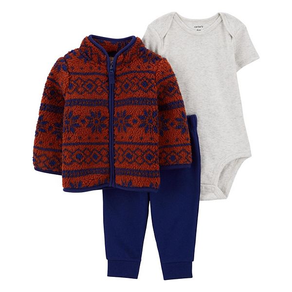 Carter's 3pc Baby Boy Construction Bodysuits and Pants Set
