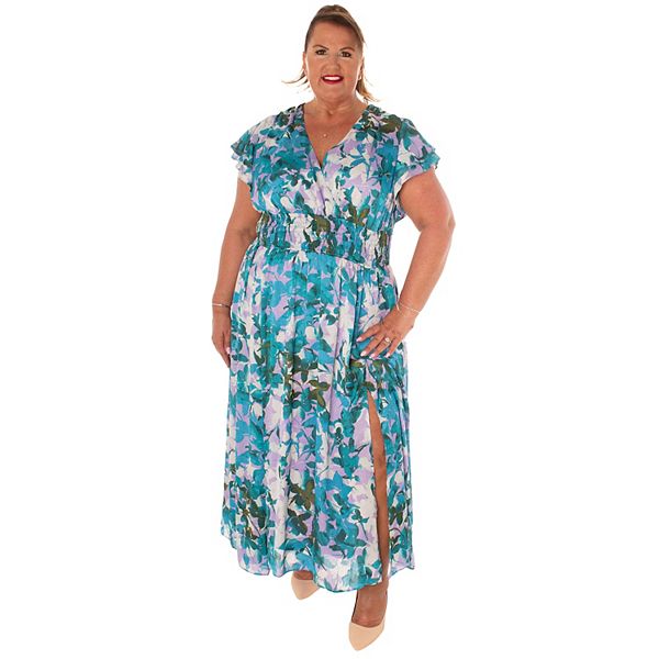 Plus Size Taylor Dress Smocked Waist Maxi Floral Dress