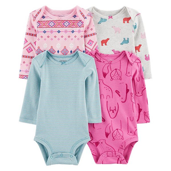 Baby Girl Carter's 4-Pack Long-Sleeve Bodysuits