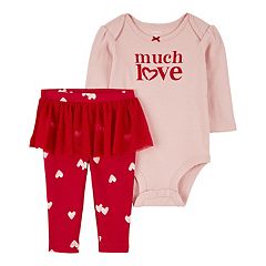 Carter's Two Piece Snowflake Bodysuit and Tutu Pant Set Red 6M