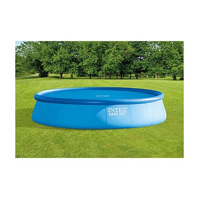 Intex 18 Ft Round Easy Set Blue Solar Cover for Swimming Pools, Pool Cover Only