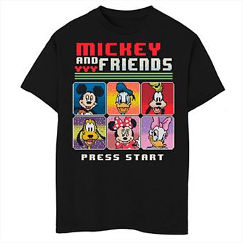 Disney's Mickey And Friends Boys 8-20 Mickey And Friends Group Shot Pixel Panel Portraits Tee