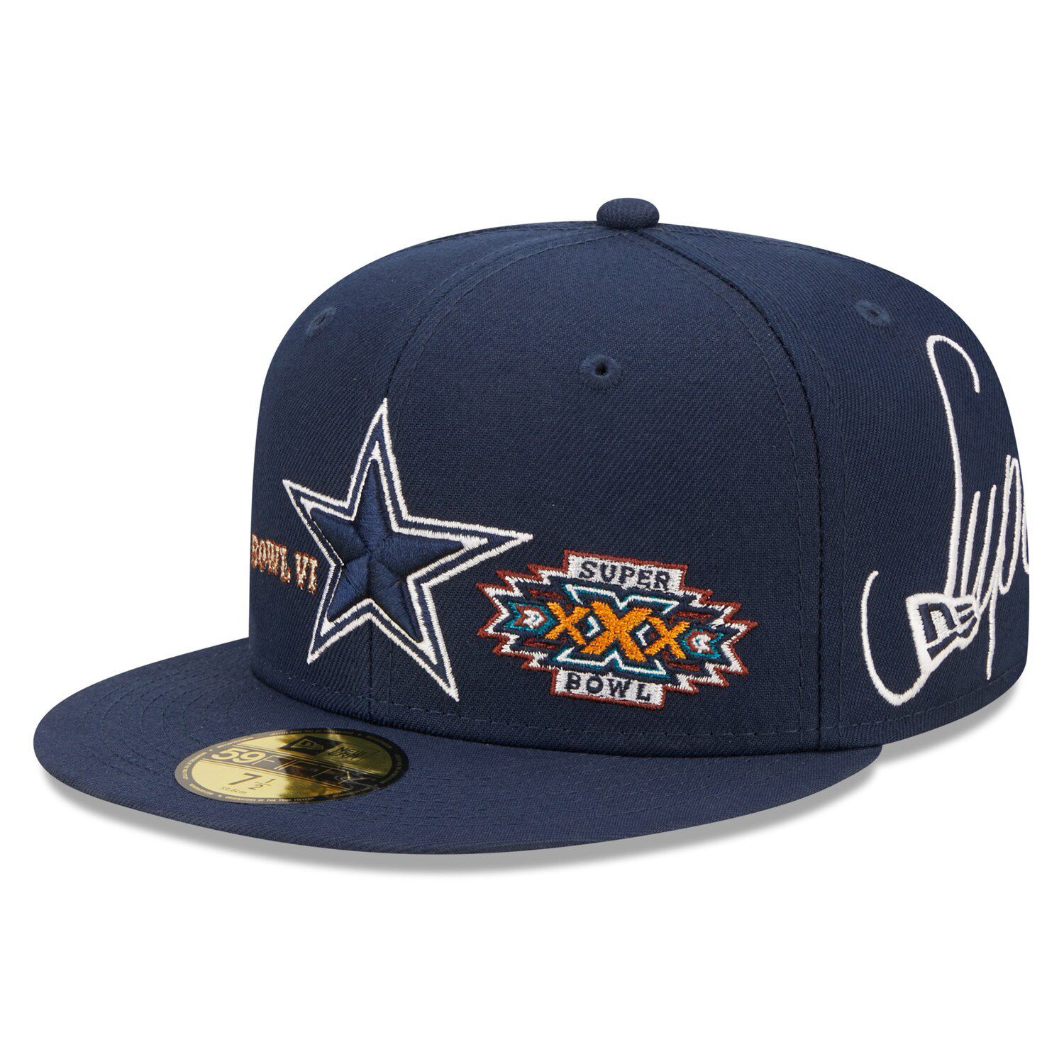 New Era Men's New Era Navy Dallas Cowboys Chain Stitch Heart 59FIFTY Fitted  Hat