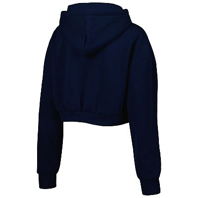 Women s The Wild Collective Navy Dallas Cowboys Cropped Pullover Hoodie