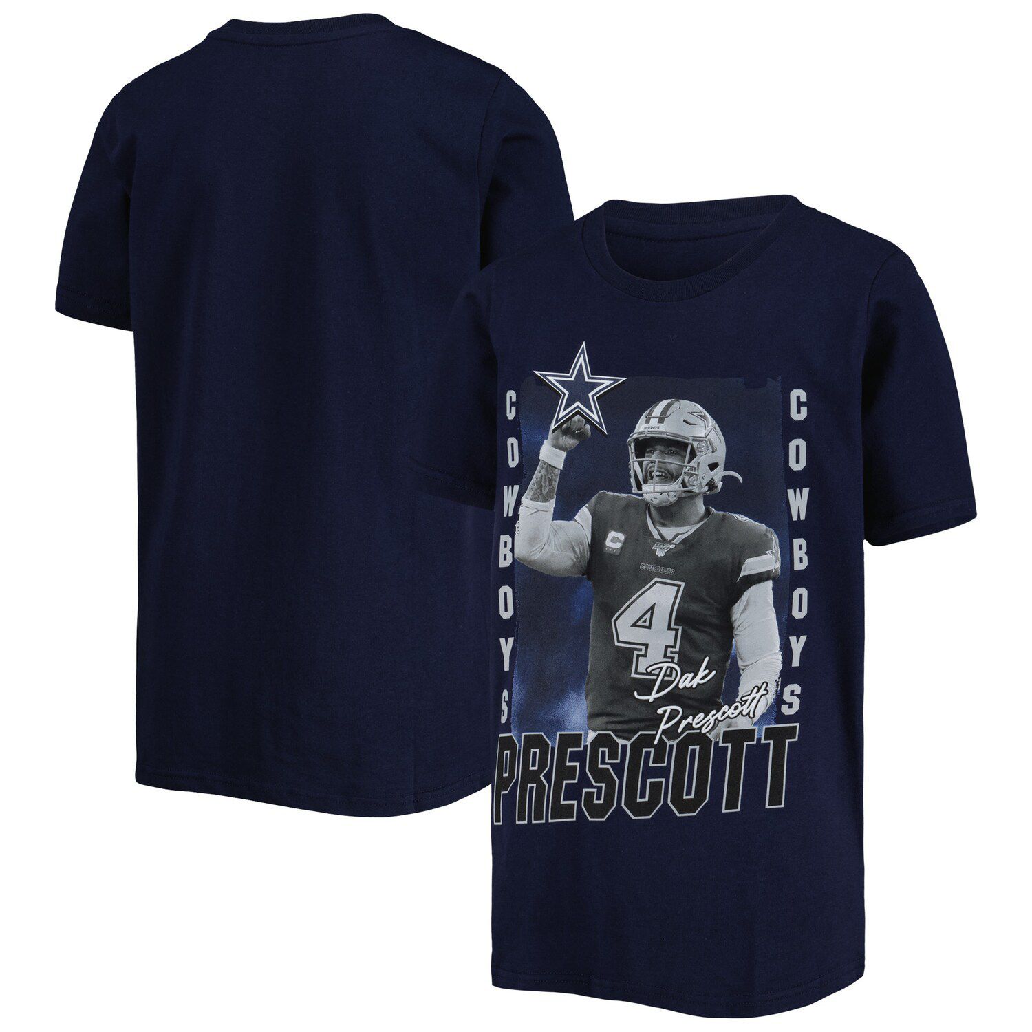 Nike Youth Dallas Cowboys Dak Prescott #4 Navy Pride T-Shirt