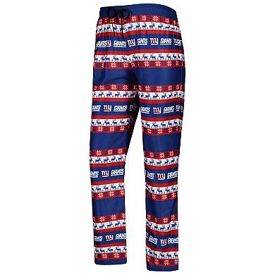 Women's FOCO Royal New York Giants Holiday Ugly Pajama Set