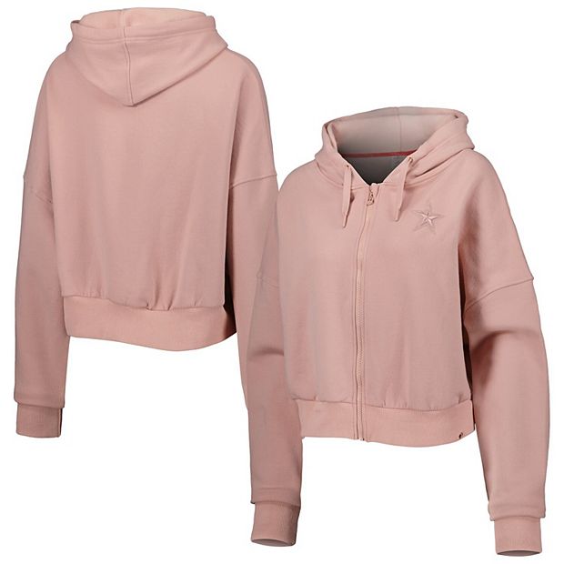 Women's Pink Dallas Cowboys Reign Cropped Full-Zip Hoodie