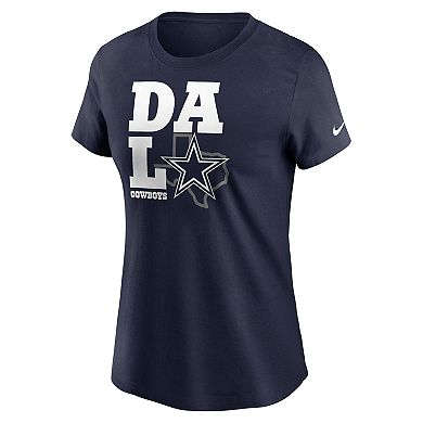 Women's Nike Navy Dallas Cowboys Hometown Collection Team T-Shirt