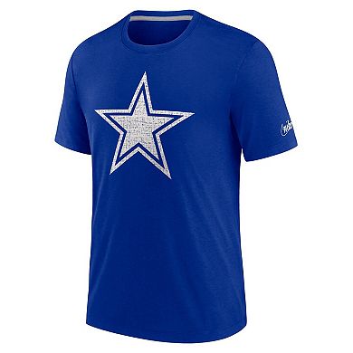 Men's Nike Royal Dallas Cowboys Playback Logo Tri-Blend T-Shirt