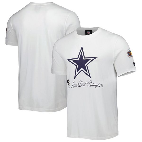 Men's New Era White Dallas Cowboys 5x Super Bowl Champions T-Shirt