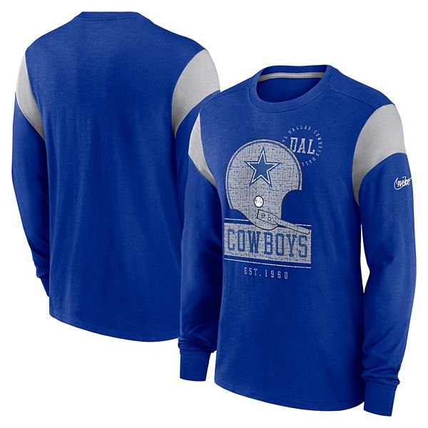 Nike Youth Dallas Cowboys Rewind Club Fleece Royal Long Sleeve T-Shirt