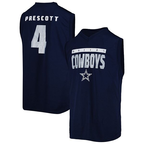 Women's Dallas Cowboys Dak Prescott White/Navy Plus Size Name