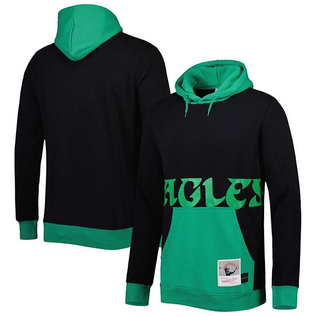 Men's Mitchell & Ness Black/Midnight Green Philadelphia Eagles Big & Tall  Big Face Pullover Hoodie