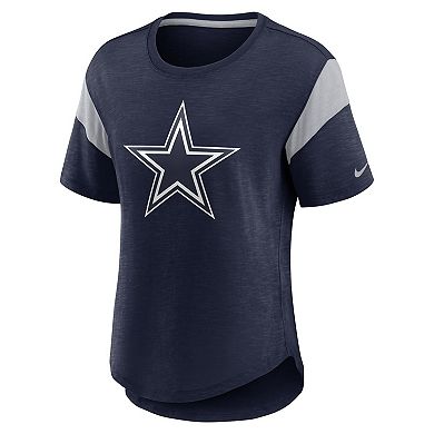 Women's Nike Heather Navy Dallas Cowboys Primary Logo Fashion Top