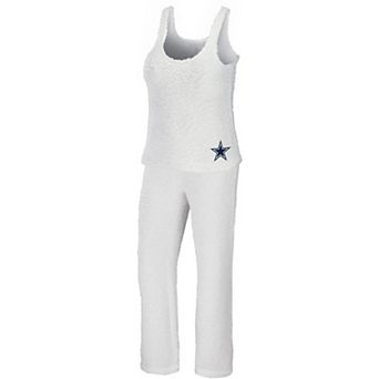 Women's WEAR by Erin Andrews Cream Dallas Cowboys Plus Size Cozy Scoop Neck Tank Top & Pants Set