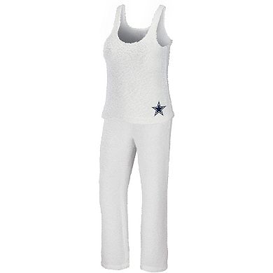 Women's WEAR by Erin Andrews Cream Dallas Cowboys Plus Size Cozy Scoop Neck Tank Top & Pants Set