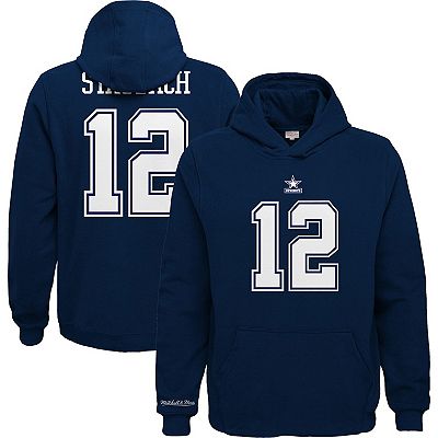 Youth Mitchell Ness Navy Dallas Cowboys Retired Player Name Number Pullover Hoodie