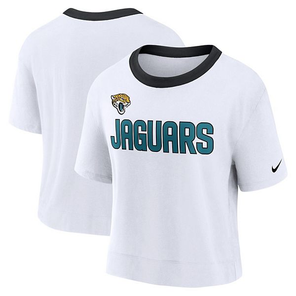 Women's Nike White Jacksonville Jaguars High Hip Fashion Cropped Top