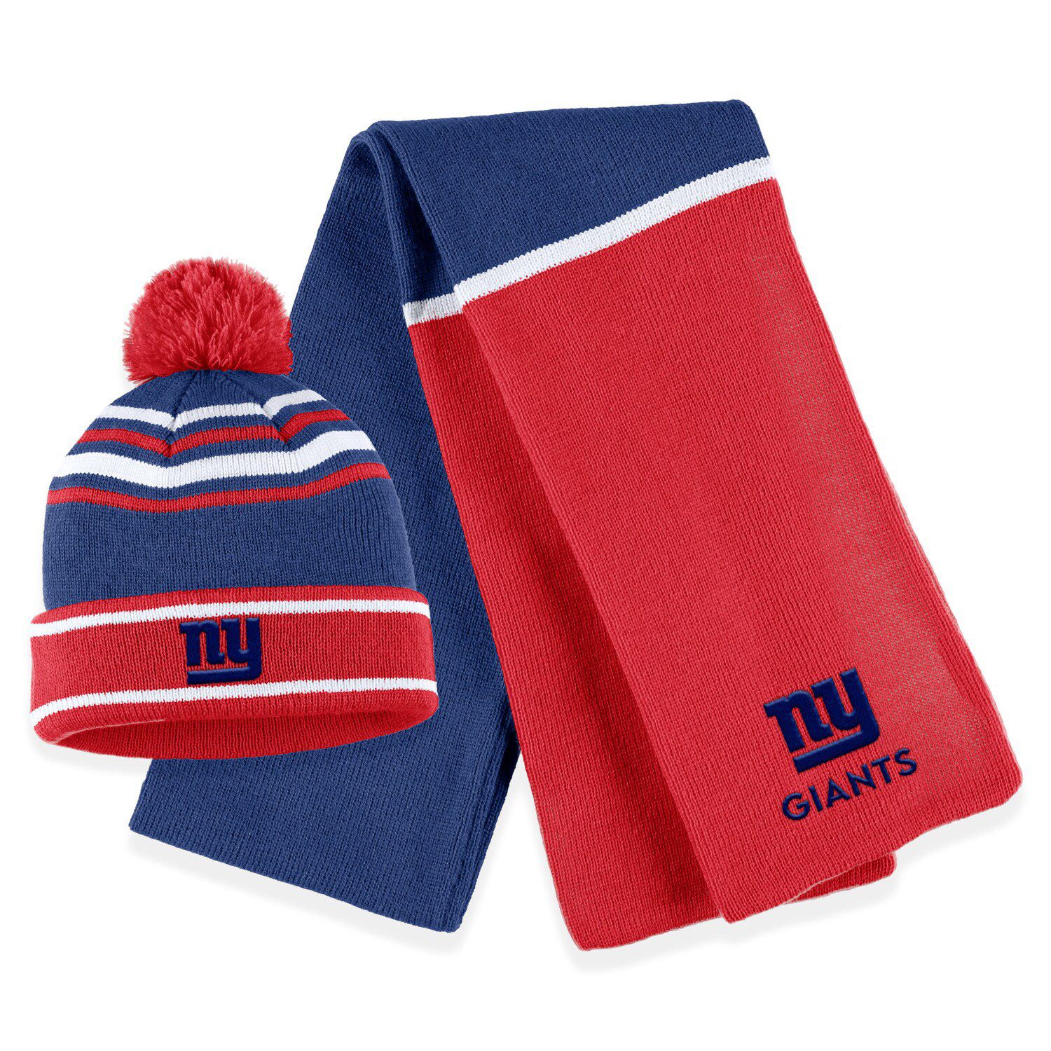 New York Giants Men's 47 Natural Cuffed Pom Knit Hat