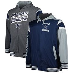 G-III 4Her by Carl Banks Dallas Cowboys Women's Show Up Dolman Raglan Full- Zip Track Jacket - Navy/Gray