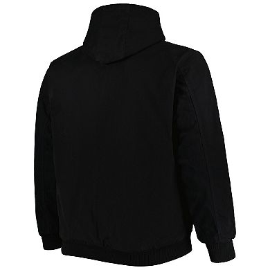 Men's Dunbrooke Black Cincinnati Bengals Big & Tall Dakota Canvas Hoodie Full-Zip Jacket