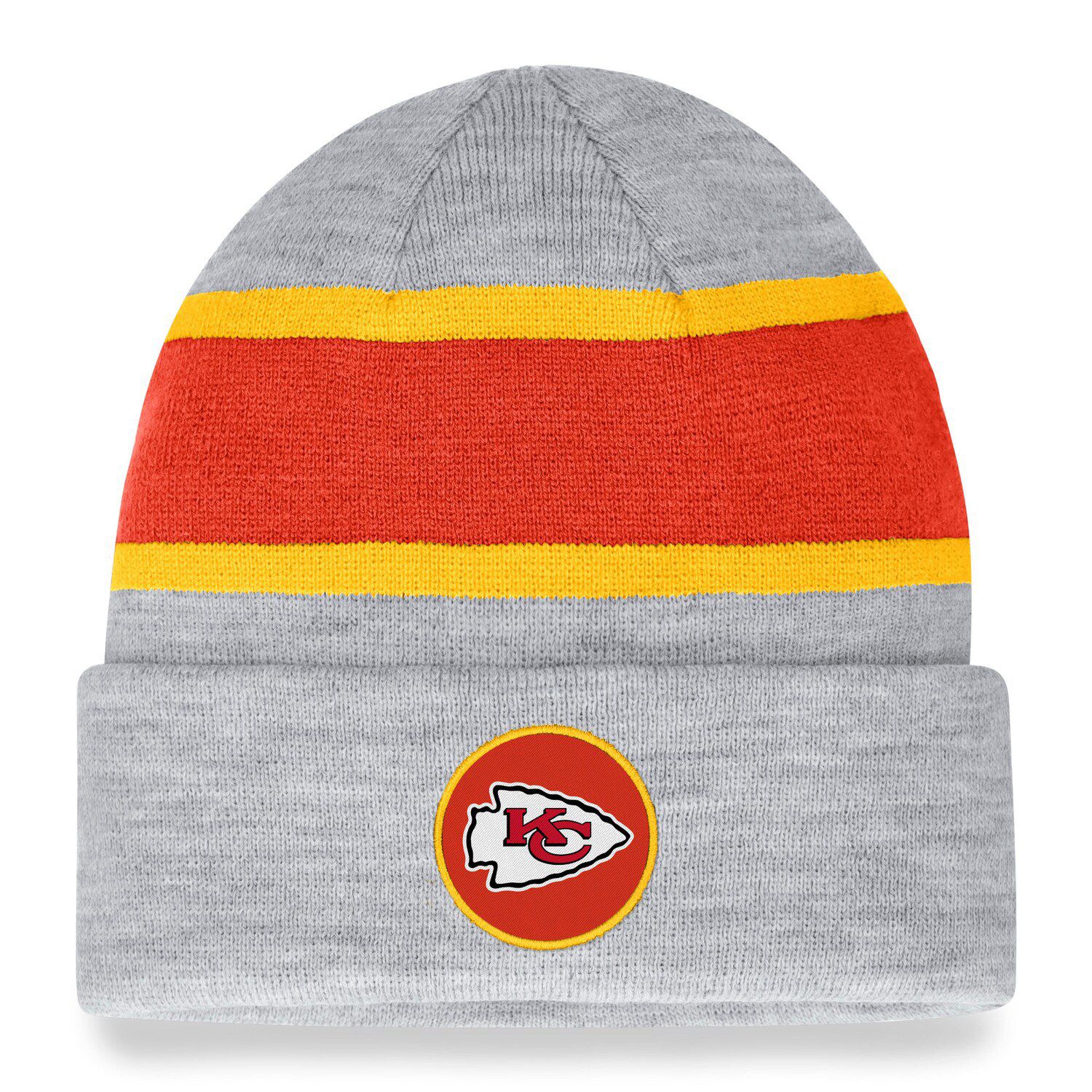 Youth Red/Yellow Kansas City Chiefs Jacquard Tassel Knit Hat with Pom