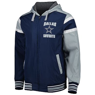 Men's G-III Sports by Carl Banks Navy/Gray Dallas Cowboys Full Back Reversible Full-Zip Hoodie Jacket
