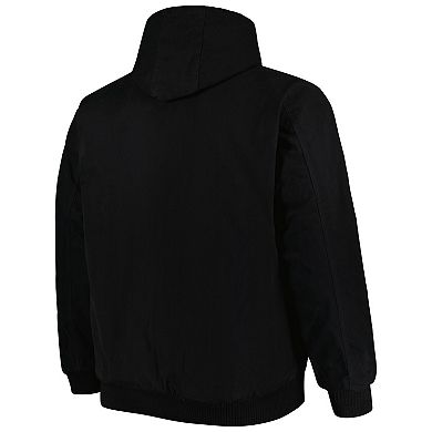 Men's Dunbrooke Black Philadelphia Eagles Big & Tall Dakota Canvas Hoodie Full-Zip Jacket
